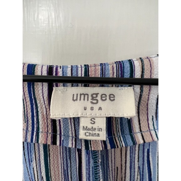 Umgee Women's Colorful Stripe Faux Wrap Ruffle Romper Elastic Waist Size S - Picture 3 of 7